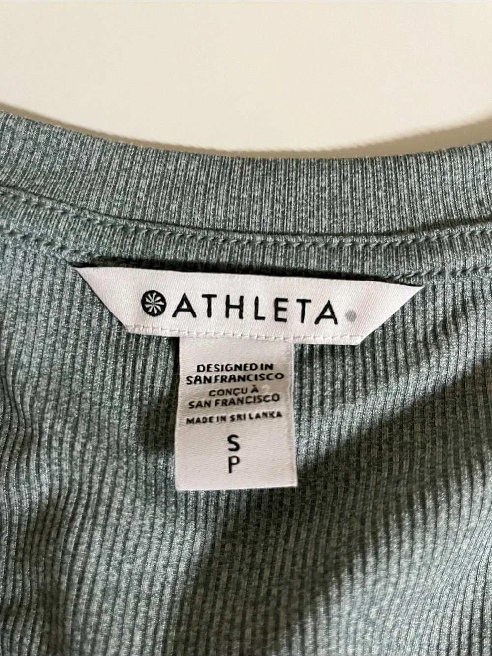 Athleta Sage Green Long Sleeve Henley Tee